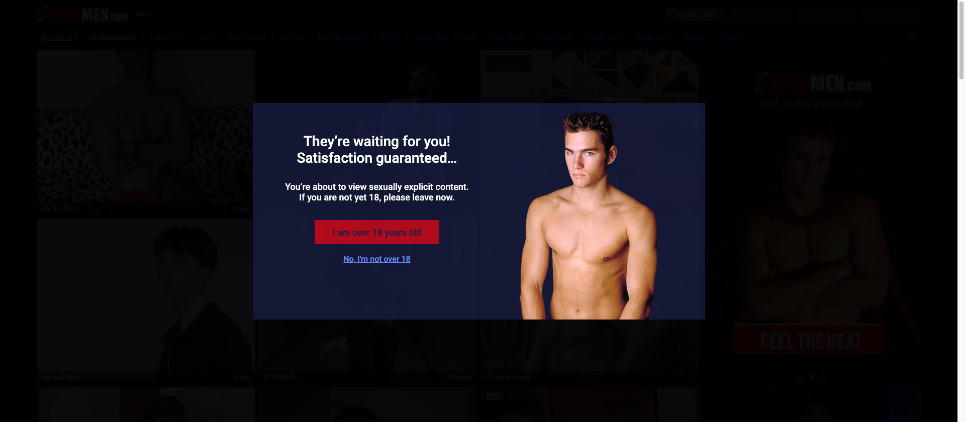 Post-entry Supermen browse screen